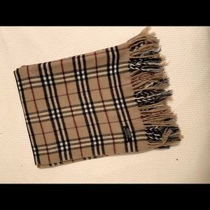 Vintage Burberry Cashmere Scarf
Classic Plaid Print - Fringe Detail - 27” x 72”